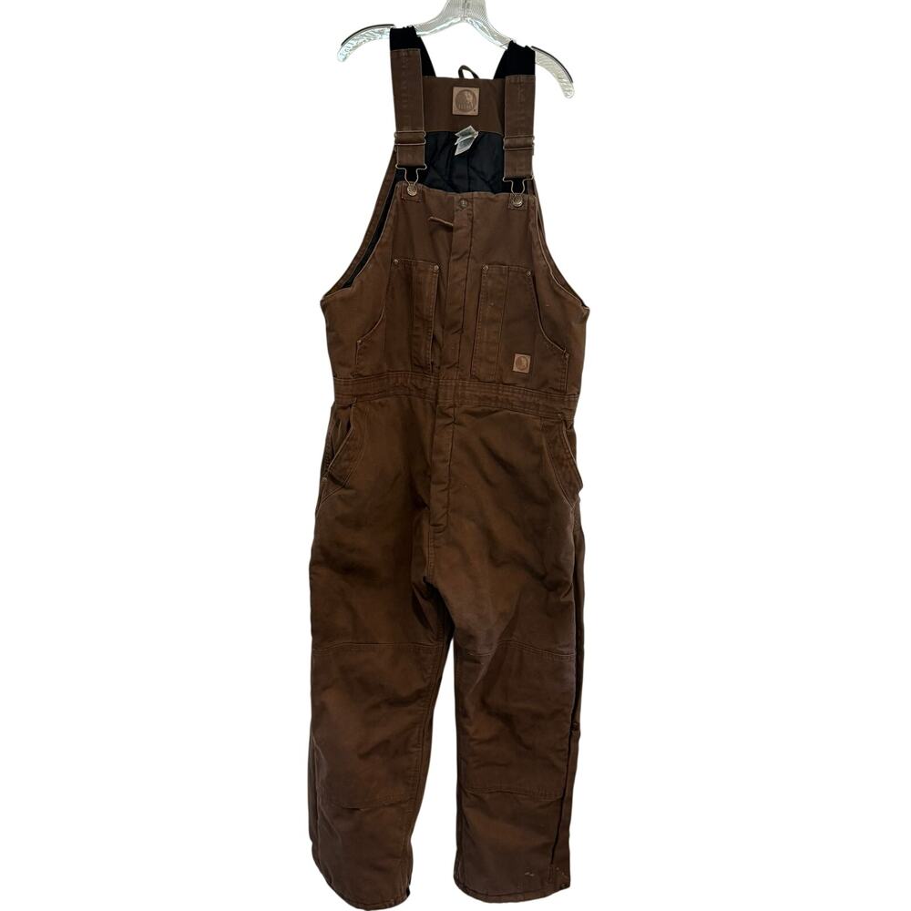 Berne Insulated Duck Canvas Bib Overalls Brown 2XL Regular B377BB Workwear